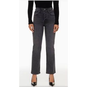 Aritzia Denim Forum Arlo High Rise Straight Black Jeans